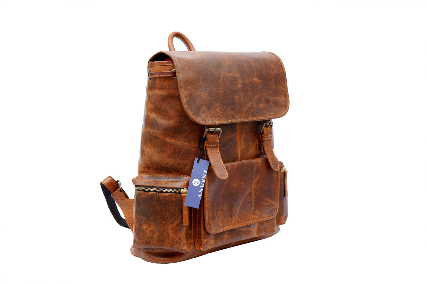 Buffalo Leather Backpack - Handmade 15.5 Inch Unisex Backpack.