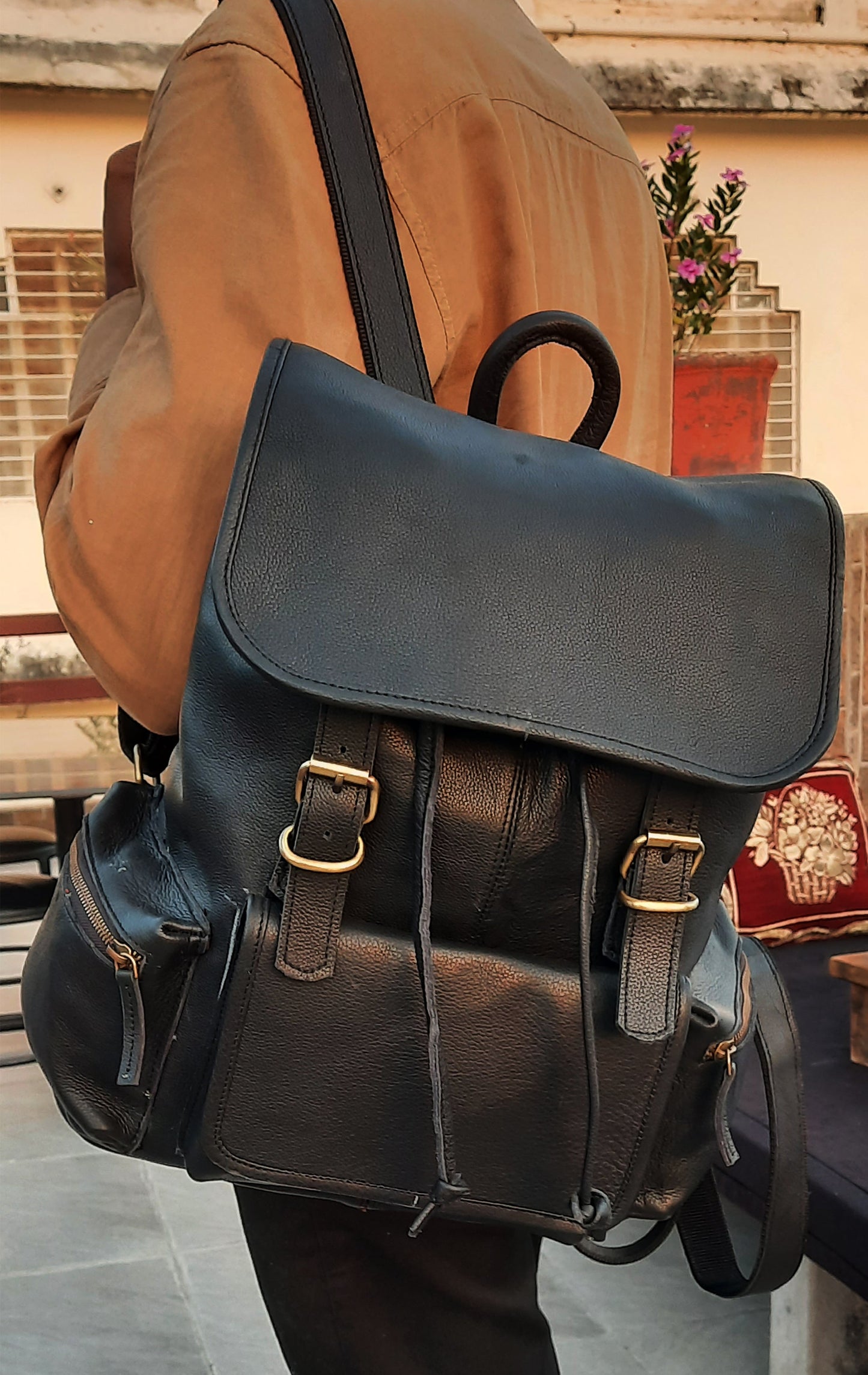 Leather Backpack â€?Handmade 15.5 Inch Unisex Backpack.